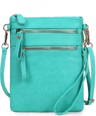 Women's Faux Leather Organizer Crossbody Bag WU002 TORQUIOSE